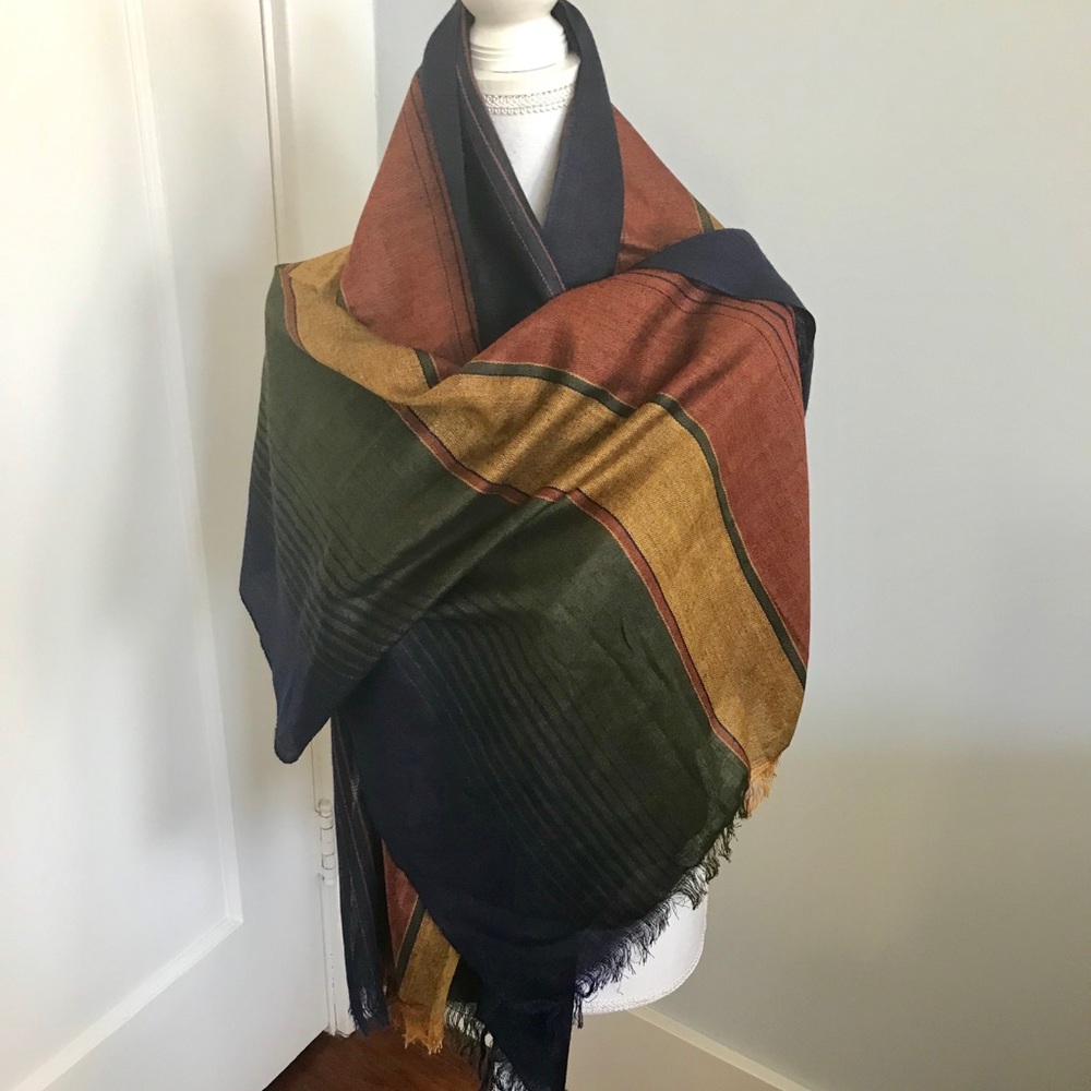 Vintage Fall Colors Silk Scarf
